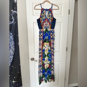 Botanical Halter Maxi Dress